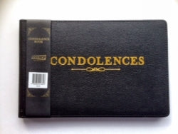 CONDOLENCE BOOK OZCORP BLACK 64 SHEET