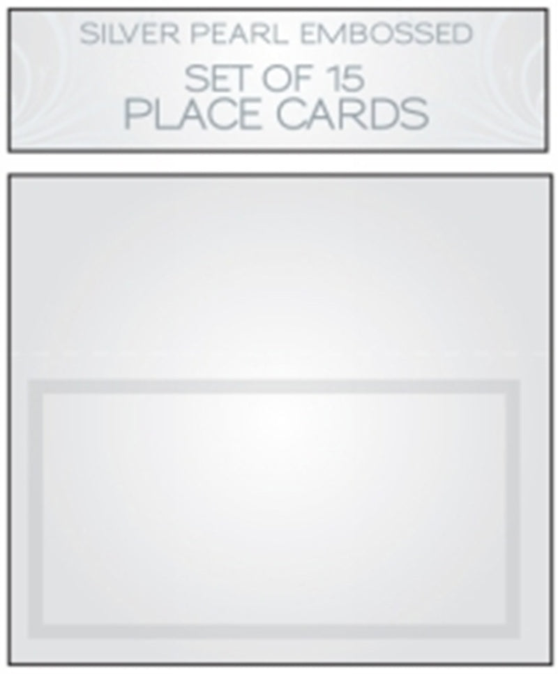 Silver Pearl Embossed Place Card Set