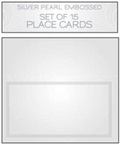 Silver Pearl Embossed Place Card Set