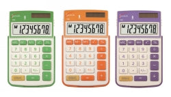 CALCULATOR JASTEK 68X120X15MM SLIDE COVER ORANGE/LIME/GRAPE