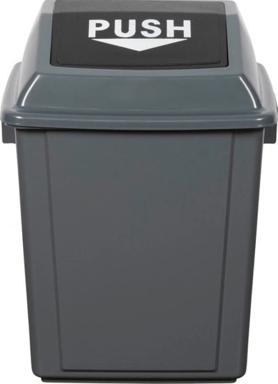 25L Cleanlink Rubbish Bin with Bullet Lid - Grey - 34L x 28W x 44H (cm)