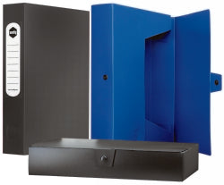 BOX FILE MARBIG A4 60MM PP W/BUTTON BLACK