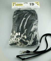 LANYARD WITH SWIVEL D-CLIP W/SAFETY RELEASE CLIP BLACK PK20