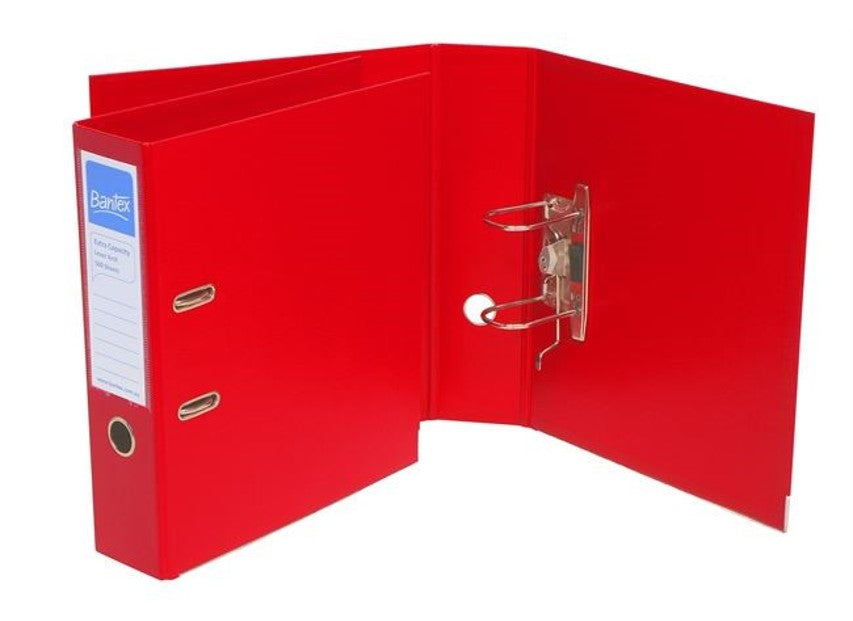 LEVER ARCH FILE B/TEX A4 ECOBOARD BRIGHT RED 80MM HIGH CAP