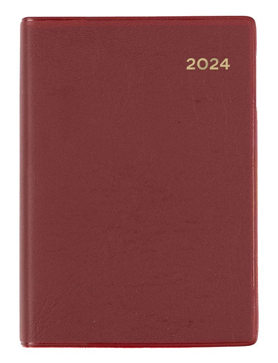 DIARY 2024 COLLINS BELMONT A7 237.V78 PVC POCKET 2DTP CHERRY RED