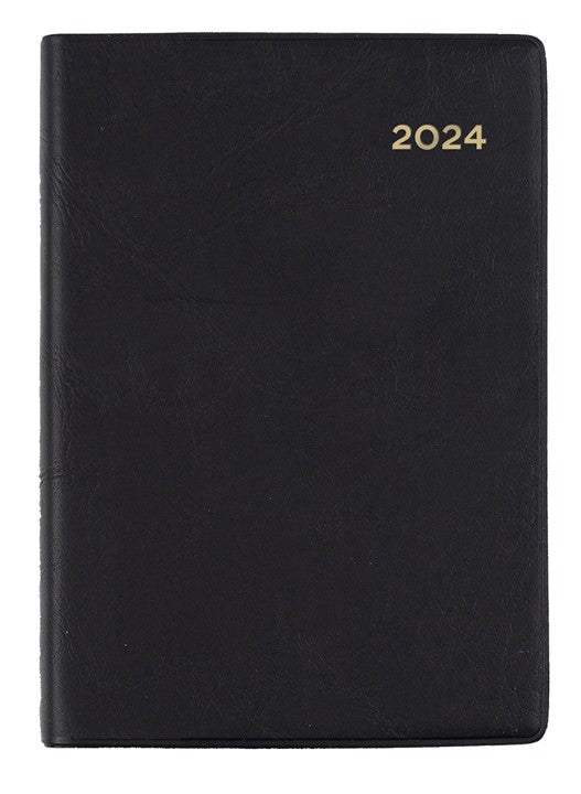 DIARY 2024 COLLINS BELMONT A7 337.V99 PVC POCKET WTV BLACK