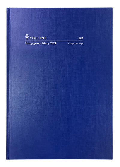 DIARY 2024 COLLINS KINGSGROVE A5 281.P59 2DTP BLUE