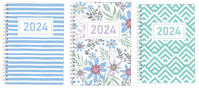 DIARY 2024 CUMBERLAND A5 ASPEN SPIRAL 1DTP ASSORTED