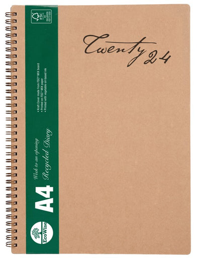 DIARY 2024 CUMBERLAND A4 ECOWISE RECYCLED KRAFT WTV
