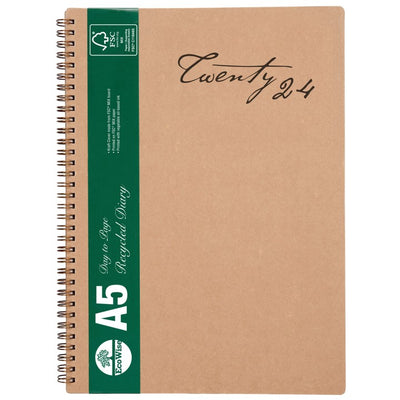 DIARY 2024 CUMBERLAND A5 ECOWISE RECYCLED KRAFT 1DTP