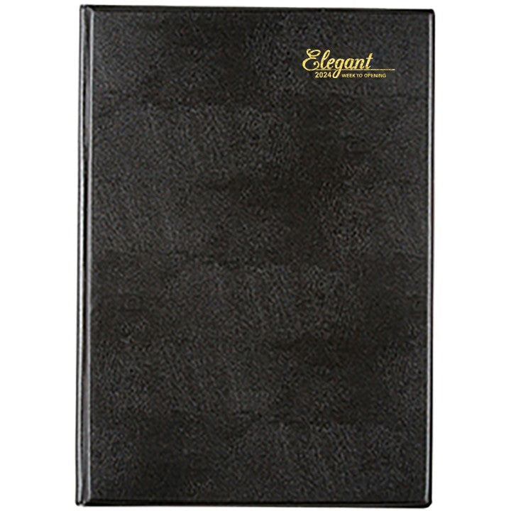 DIARY 2024 CUMBERLAND A4 ELEGANT PVC WTV BLACK