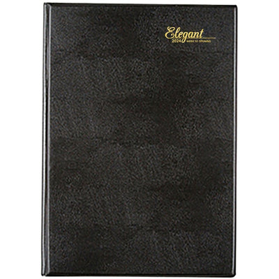 DIARY 2024 CUMBERLAND A4 ELEGANT PVC WTV BLACK