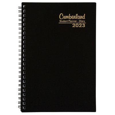 DIARY 2024 CUMBERLAND A5 STUDENT PP WTV BLACK