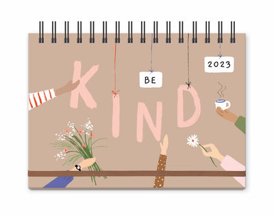 CALENDAR 2023 ORANGE CIRCLE 480X350MM BE KIND CONVERTIBLE PLANNER/CALENDAR