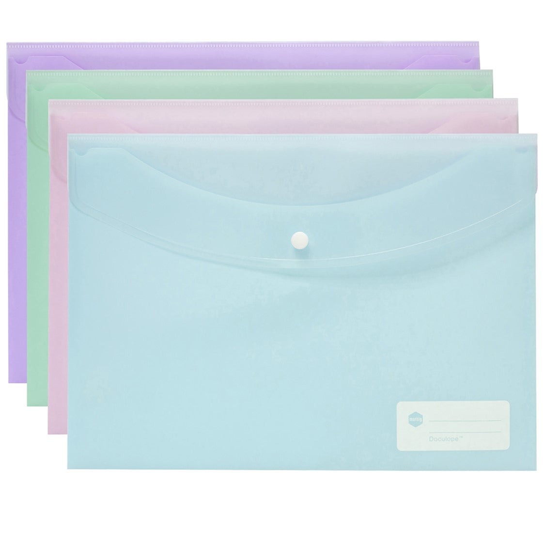 DOCUMENT WALLET MARBIG A4 DOCULOPE PASTEL COLOURS ASST