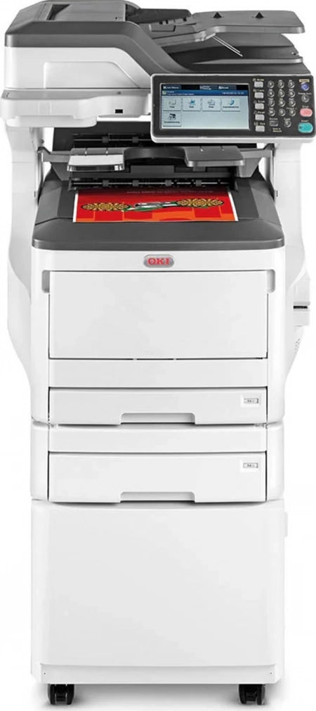 A3 OKI ES8473DNCT Colour Laser Multifunction Photocopier A3&amp;A4 Trays &amp; Cabinet on Wheels Refurbished