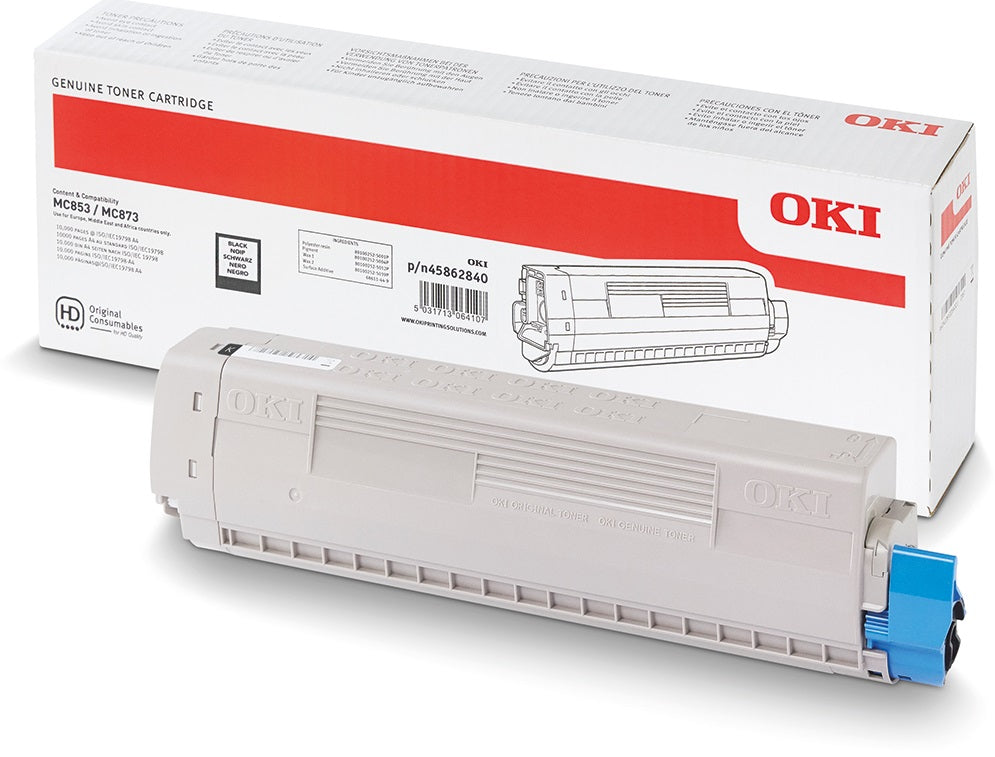 Genuine OKI MC853 Black Toner 45862844 7,000 Page