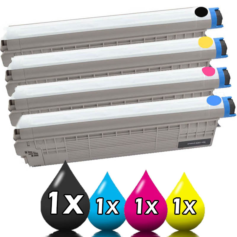 OKI MC853 Compatible Toner Pack 45862841-45862844 Value Pack 1BK, 1C, 1M, 1Y