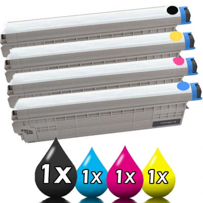 Pack of 4 OKI ES7470 ES7480 Compatible Toner Cartridges 45396217-45396220 1C,1M,1Y,1BK