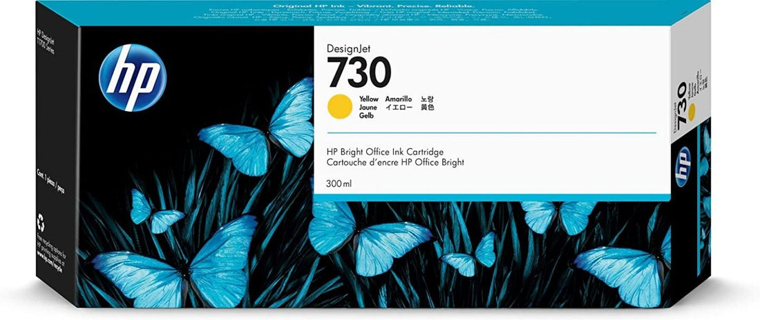 Genuine HP 730 P2V70A DesignJet Yellow Ink Cartridge 300m