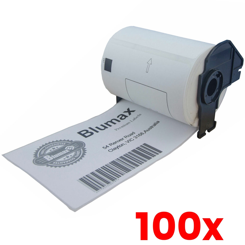 100 X Brother DK-11241 Compatible Thermal Die-Cut Labels W/Holder 200/Roll 102 x 152m