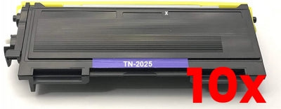 10 X Brother TN-2025 Black Toner Cartridge Compatible 2,500 Pages