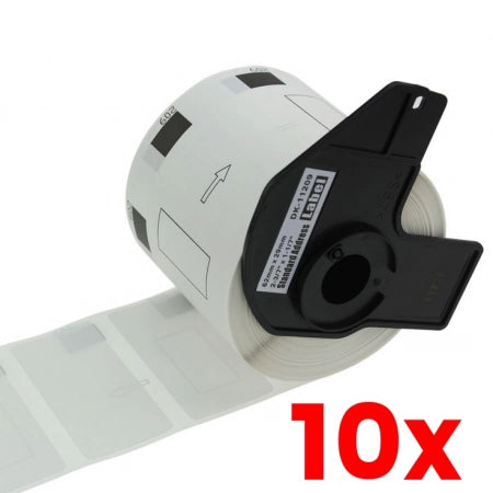 10 X Brother DK-11209 Labels Black on White Thermal Die-Cut Roll Compatible 800/roll