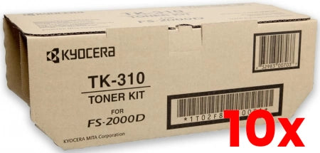 10 X Genuine Kyocera TK310 Black Toner Kit 12,000 Prints