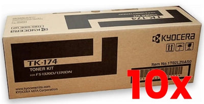 10 X Genuine Kyocera TK174 Black Toner Kit 7,200 Pages