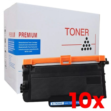 10 X Brother TN3440 White Box Toner Cartridge - 8000 Pages