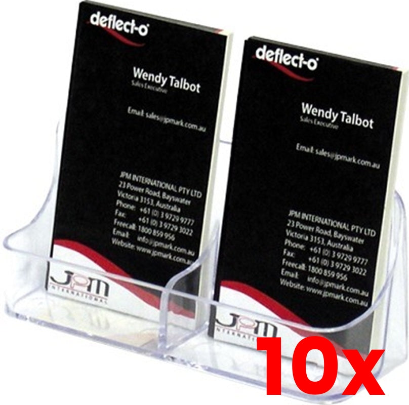 10 X Deflect-O 2 Pocket Vertical Business Card Holder 70401