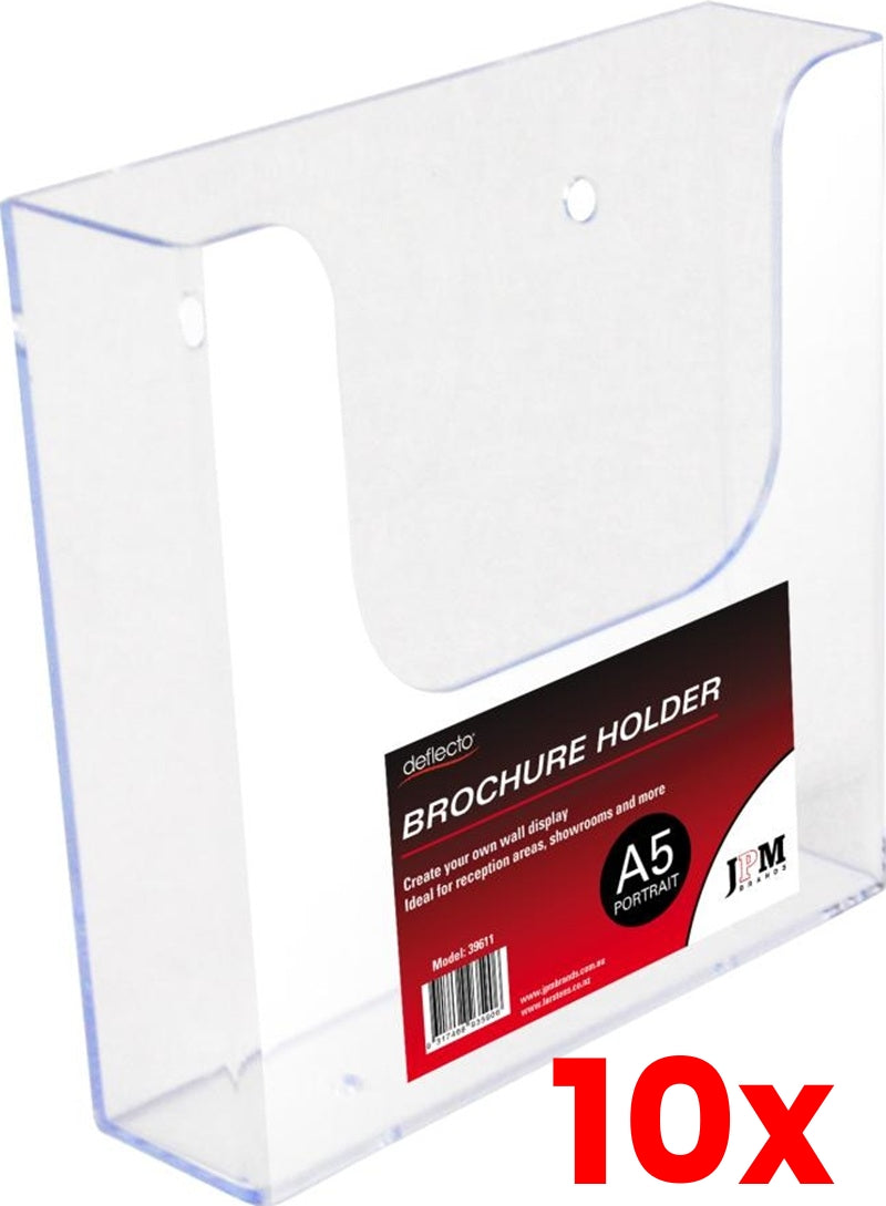 10 X Deflect-O A5 Wall Mount Brochure Holder 39611