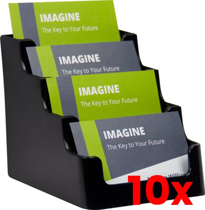 10 X Deflect-O Business Card Holder 8 Pocket Black Sustainable Office