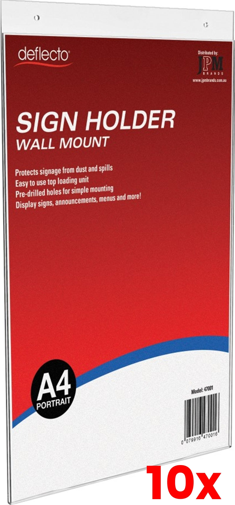 10 X Deflect-O A4 Wall Mounted Portrait Document Holder