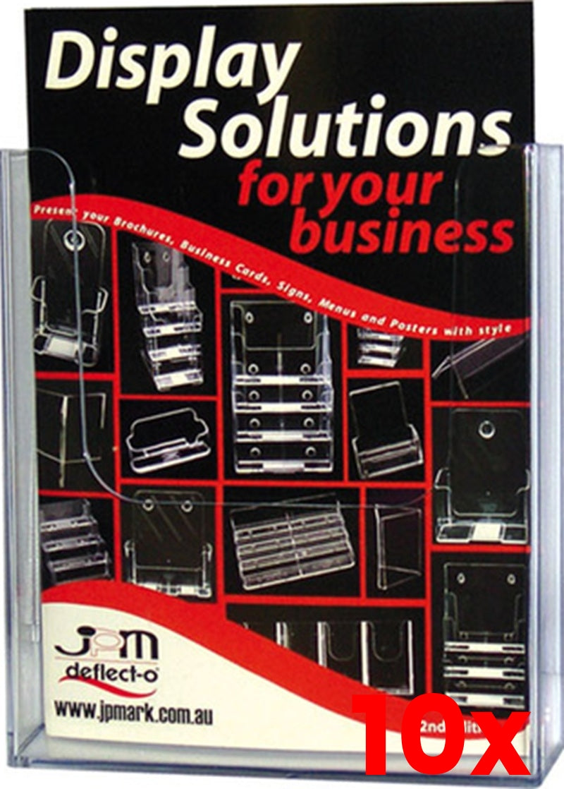 10 X Deflect-O A4 Wall Mount Brochure Holder 39610