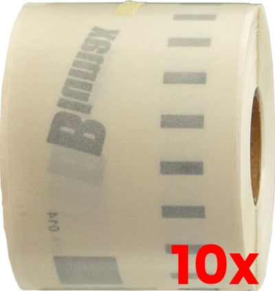 10 X Compatible Dymo SD99014 S0722430 54mm x 101mm Clear Shipping/Badge Thermal Ship Label Roll -=  220 labels per roll