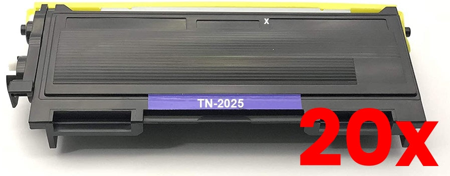 20 X Brother TN-2025 Black Toner Cartridge Compatible 2,500 Page