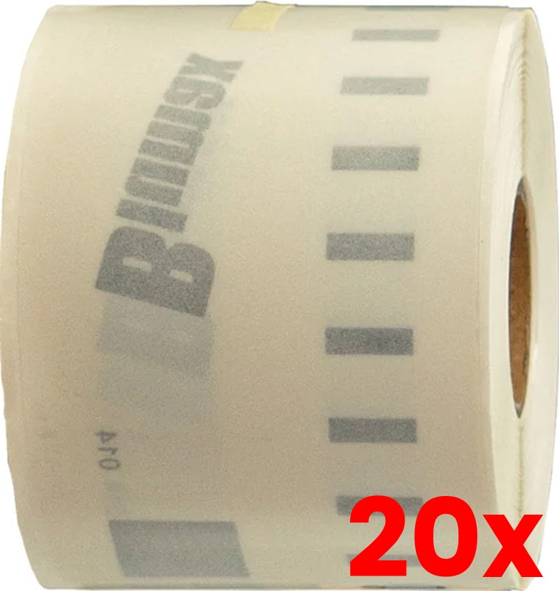 20 X Compatible Dymo SD99014 S0722430 54mm x 101mm Clear Shipping/Badge Thermal Ship Label Roll -=  220 labels per rol