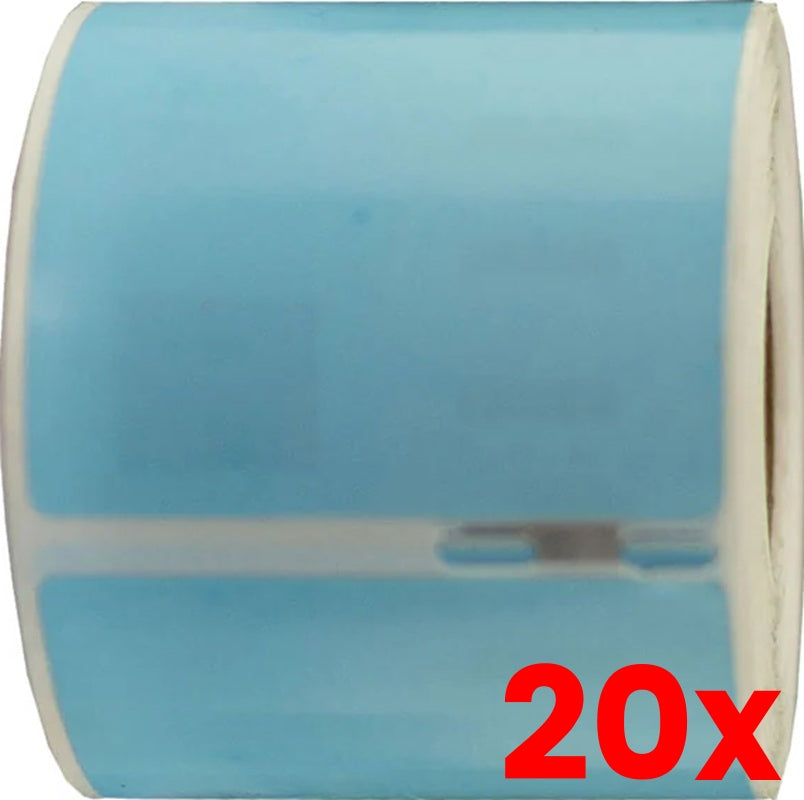 20 X Compatible Dymo SD99014 S0722430 54mm x 101mm Blue Shipping/Badge Thermal Ship Label Roll -  220 labels per rol