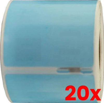 20 X Compatible Dymo SD99014 S0722430 54mm x 101mm Blue Shipping/Badge Thermal Ship Label Roll -  220 labels per roll