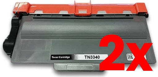 2 X Brother TN3340 Toner Cartridge Compatible 8.000 Pages