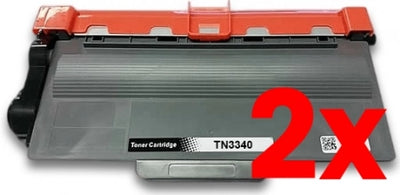 2 X Brother TN3340 Toner Cartridge Compatible 8.000 Pages