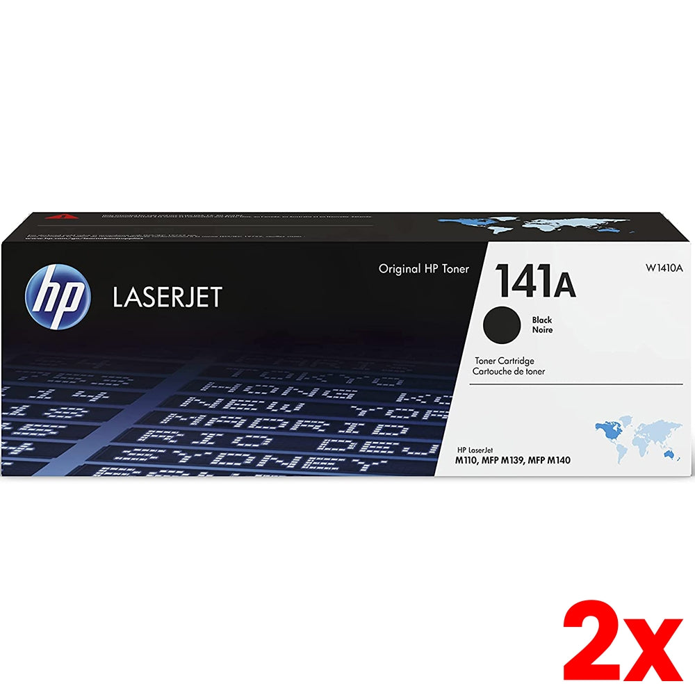 2 X Genuine HP 141A W1410A LaserJet Black Toner Cartridge 950 Print