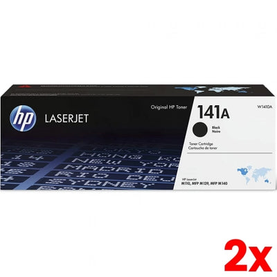 2 X Genuine HP 141A W1410A LaserJet Black Toner Cartridge 950 Prints