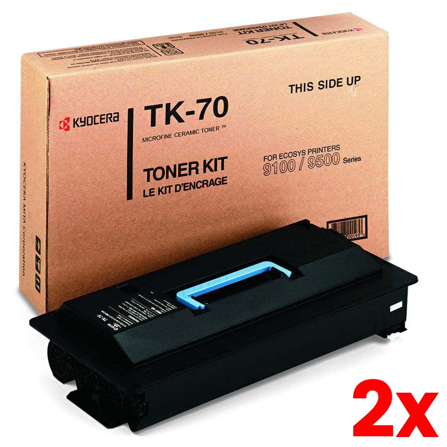 2 X Genuine Kyocera TK70 Black Toner Kit 40,000 Print