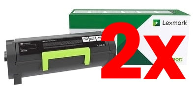 2 X Genuine Lexmark 56F6X0E Toner 20,000 Page