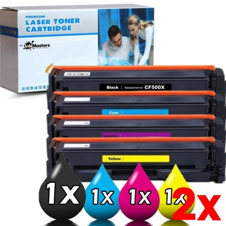 2 X 4 Pack HP 202X Compatible Toner Cartridges CF500X-CF503X 1BK,1C,1M,1Y