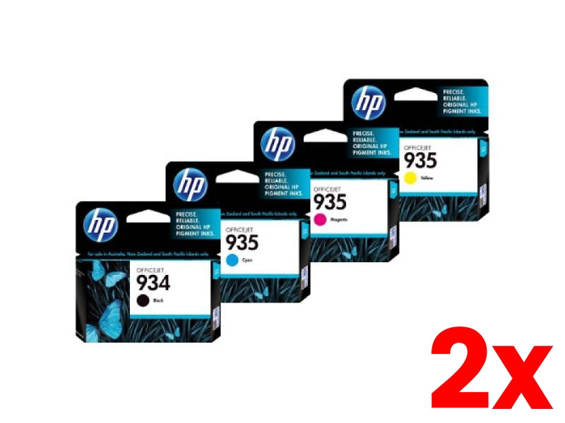 2 X Genuine 4 Pack HP 934 935 Ink Cartridges C2P19AA-C2P22AA [1BK, 1C, 1M, 1Y]
