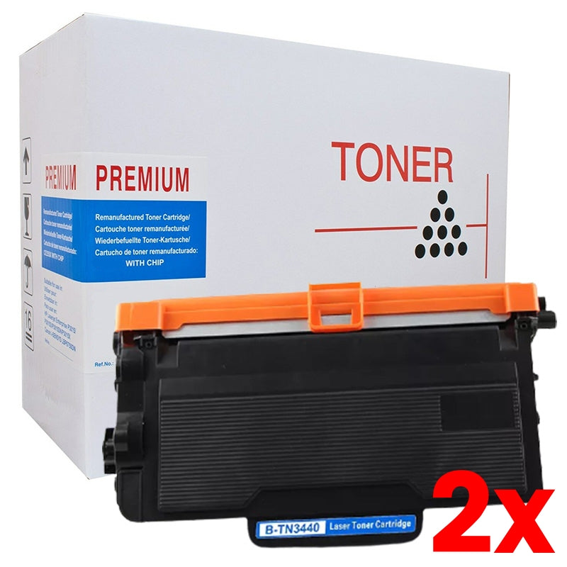 2 X Brother TN3440 White Box Toner Cartridge - 8000 Page