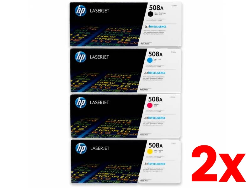 2 X Genuine 4 Pack HP 508A Toner Cartridges CF360A-CF363A 1BK,1C,1M,1Y